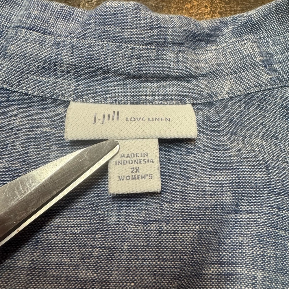 J. Jill Love Linen Popover Top Sz 2x - Picture 2 of 11